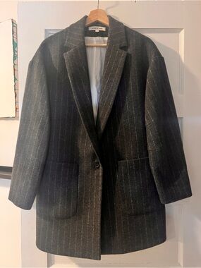 Elizabeth and James Charcoal Pinstripe Blazer